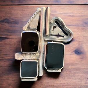 Vintage Sterling Silver Black Onyx Pendant/Brooch - Signed